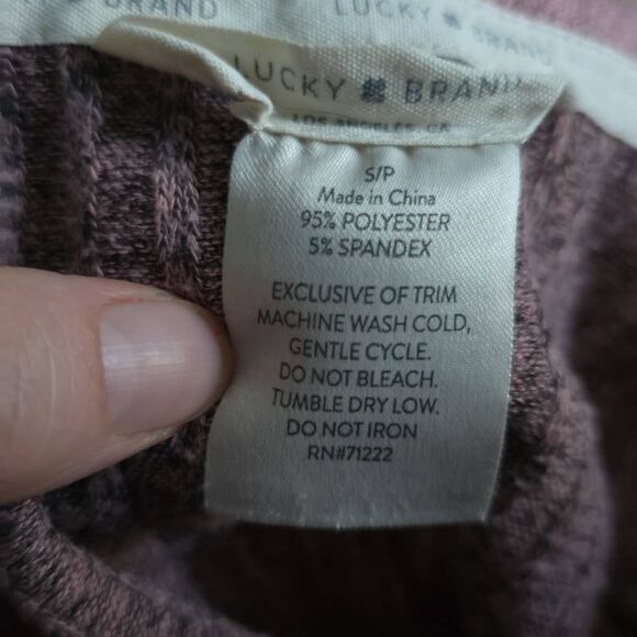 Lucky Brand Women's Size Small Pink Ribbed Matching Lounge Set - Picture 2 of 8